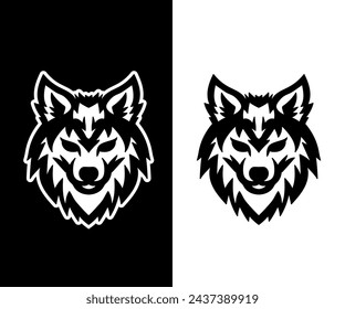 wolf logo badge illustration vector animal wild esport sport emblem husky dog vintage retro