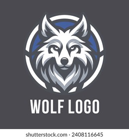 Wolf logo concept, wolf logo icon vector template on dark background