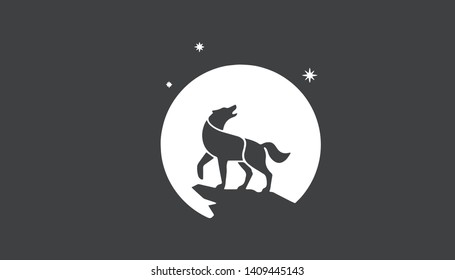 Wolf logo in creative minimalist style. Vector illustration for wolf logo