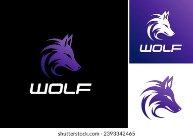 Wolf logo depicts a stylized or realistic wolf image often used for branding, e-sports teams, wildlife organizations, or outdoor adventure companies. Suitable for versatile and strong brand identities