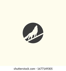 Wolf logo design background vector concept illustration.