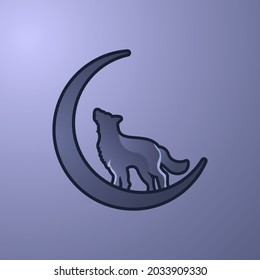 Wolf of logo design with dark blue color