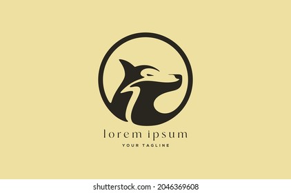 Wolf logo design. Dog logo design. Fox logo design