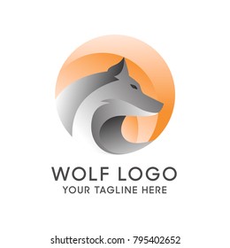 wolf logo design with gray colour for your organization icon org company logo