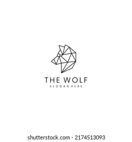 Wolf logo design icon template