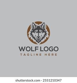 Wolf Logo design and icon with Vector template design.