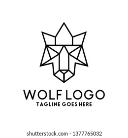Wolf logo design with line style