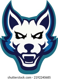 Vector del logotipo deportivo de lobo, dibujo del vector de ilustración de la cabeza de lobo, diseño del logotipo de la mascota de la cabeza de lobo. Diseño de ilustración de plantilla de vectores. Diseño de logotipo de lobo valiente de mascota, cualquier tipo de trabajo gráfico