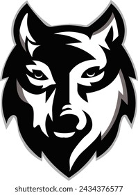 Wolf Logo Design, Wolf Maskottchen Logo, Tribal Wolf Tattoo, Wolf Kopf Illustration Vektor-Zeichnung, Brave Wolf Kopf Maskottchen Logo Design. In: Vector Template Illustration Design. Maskottchen Brave Wolfy Logo Design