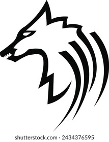 wolf logo design, wolf mascot logo, Tribal Wolf Tattoo,wolf head illustration vector drawing, Brave wolf head mascot Logo design. Vector Template Illustration Design. Mascot Brave wolfy Logo design