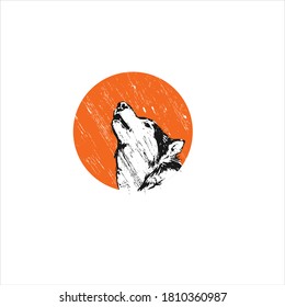 wolf logo design silhouette icon vector