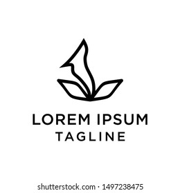 Wolf logo design with simple style