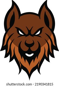 wolf logo design for a sport team. wolves logo illustration, fox mascot logo design for esport and gaming logo. Gray wolf head emblem. Wolf mascot Vector illustration graphic design, 