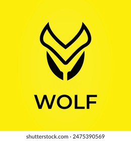 Ilustración de la Plantilla del diseño del logotipo del lobo. Logo de Wolf