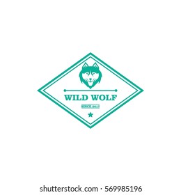 Wolf logo design template. Wild animal concept