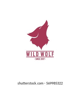 Wolf logo design template. Wild animal concept