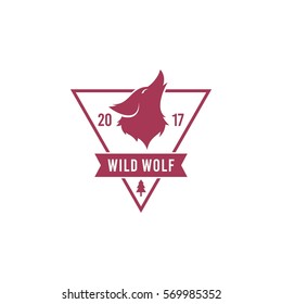 Wolf logo design template. Wild animal concept