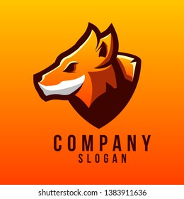 wolf logo design vector animal