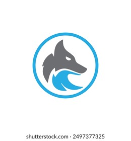 wolf logo design vector, fox logo creative icon
