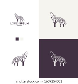 wolf logo design vector graphic