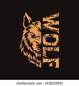 wolf logo design vector illustration