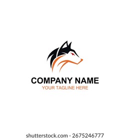 Diseño del logotipo del lobo, logotipo del Vector, diseño del logotipo de la ilustración