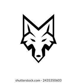símbolo o signo vectorial de diseño de logotipo de lobo 