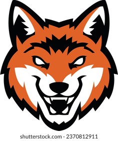 Wolf Logo design, Vector of wolf sport logo, wolf head illustration vector drawing, Vector Template Illustration Design. Mascot Brave wolf Logo design any kind of graphic work, wolfy flat design