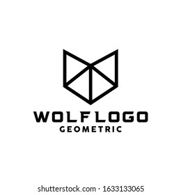 Wolf logo design vector template with line Concept style. animal Symbol for App, brand, internet, web, startup, Company And Business.
