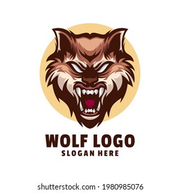 wolf logo design vector template