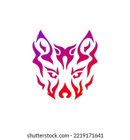 wolf logo design vector template