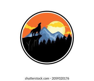 Wolf Logo Design. Wild Wolf Logo design Vector Template