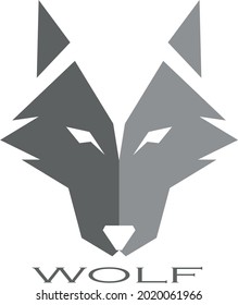 ilustración moderna del diseñador del logotipo del lobo