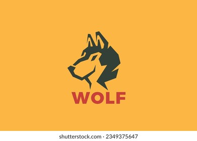 Wolf Logo Dog Head Abstract Design Vector Negative Space style