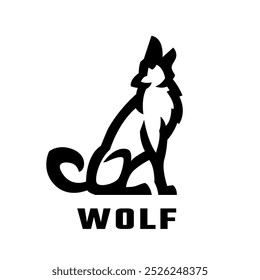 Logotipo del lobo, emblema. Ilustración vectorial.