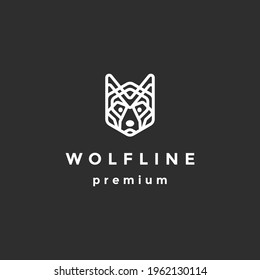 wolf logo in the form of creative on black background
