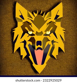 wolf logo, golden wolf vector, symbol of courage, leadership and strength