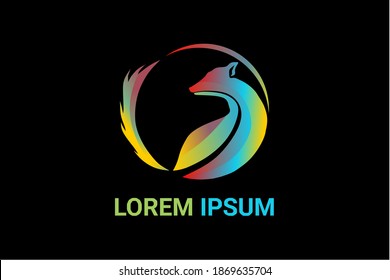 Wolf logo gradient. Modern animal concept