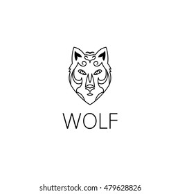 wolf logo graphic design concept. Editable wolf element, can be used as logotype, icon, template in web and print 