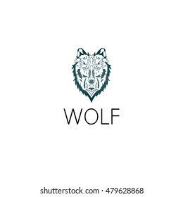 wolf logo graphic design concept. Editable wolf element, can be used as logotype, icon, template in web and print 
