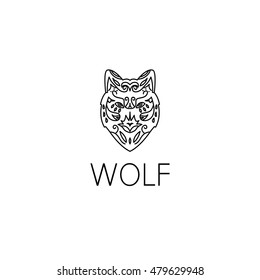 wolf logo graphic design concept. Editable wolf element, can be used as logotype, icon, template in web and print 
