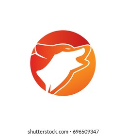 Wolf logo - Head and tail of a wolf.  illustration in vector format.