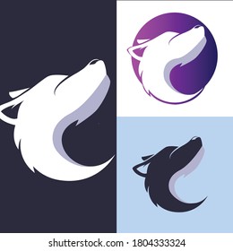logotipo lobo o icono lobo blanco o lobo negro