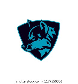 wolf logo illustration with emblem