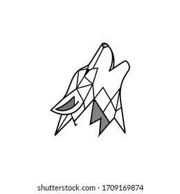 Wolf logo inspiration, line art, monochrome