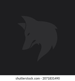 Wolf logo inspiration. Silhouette wolf head isolated on dark background.