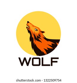wolf logo isolated on white background. vector illustration