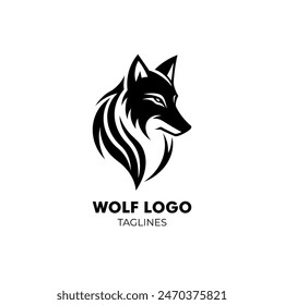 A Wolf Logo Isolated on White