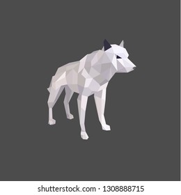 wolf logo lo poly flat design