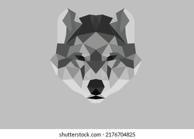 wolf logo with lowpoly model